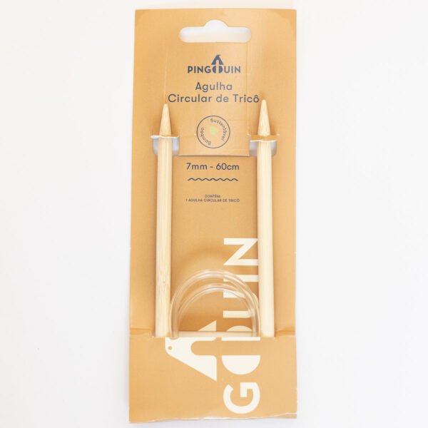 Agulha Circular para tricô em Bambu 60 cm - Pingouin 7,0 mm