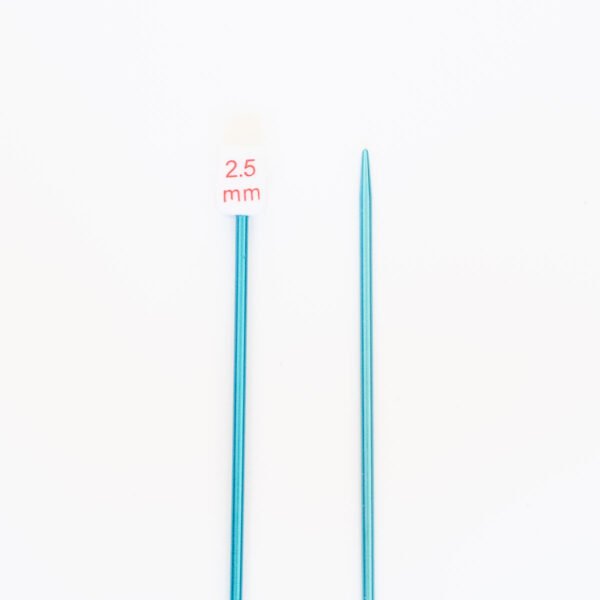 Agulha para tricô alumínio 34cm 2,5mm - turquesa