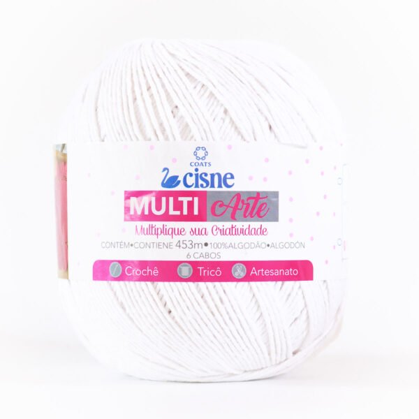 Barbante Cisne Multiarte 453m - 6 fios Branco 0000B