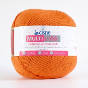 Barbante Cisne Multiarte 453m - 6 fios Laranja Vivo 00335