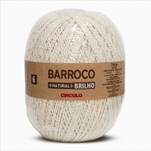 Barbante Barroco Natural 6 Brilho Prata - 700g